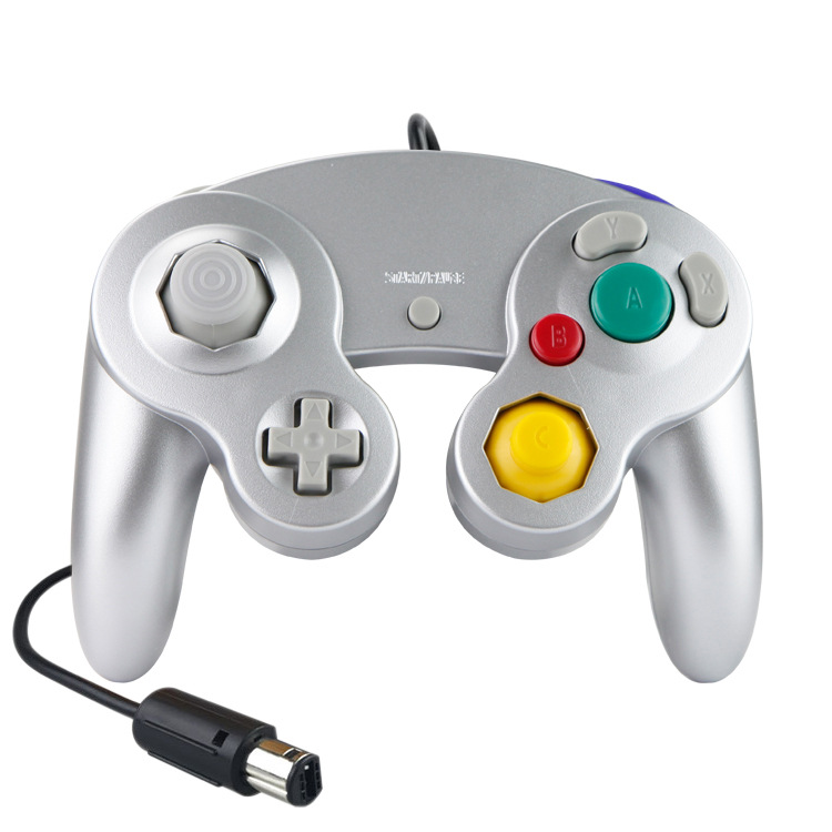 thumbnail image 2 of Mando con Cable para Consola Gamecube / Wii --- Colores Sólidos y Transparentes Plata, 2 of 3