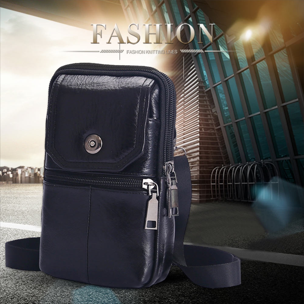 thumbnail image 3 of Bolsos de cuero de vaca para hombre con cremallera de 75 pulgadas bolso impermeable para compras de viaje, 3 of 7