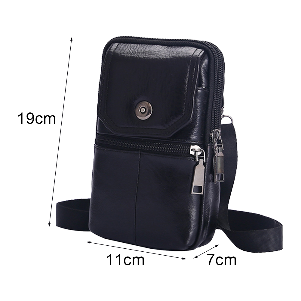 thumbnail image 2 of Bolsos de cuero de vaca para hombre con cremallera de 75 pulgadas bolso impermeable para compras de viaje, 2 of 7